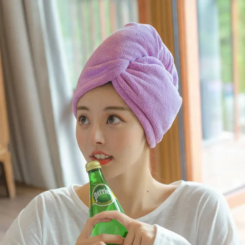 【速乾・やわらか】マイクロファイバー ヘアタオル ターバン 25×63cm レディース