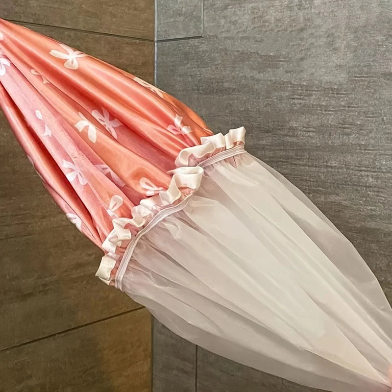 【防水・再利用可能】シャワーキャップ 花柄ボンネット ヘアハット レディース スパ・サロン用