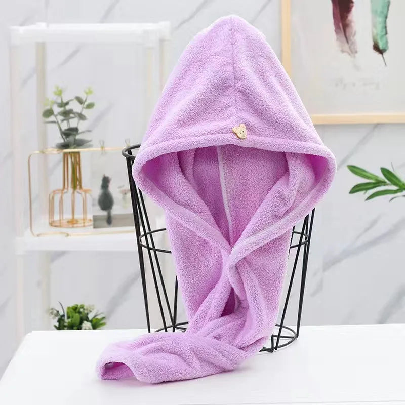 【速乾・やわらか】マイクロファイバー ヘアタオル ターバン 25×63cm レディース